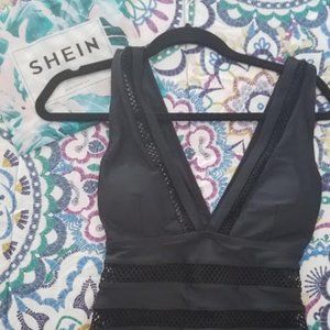 Black Fishnet One Piece Swimsuit